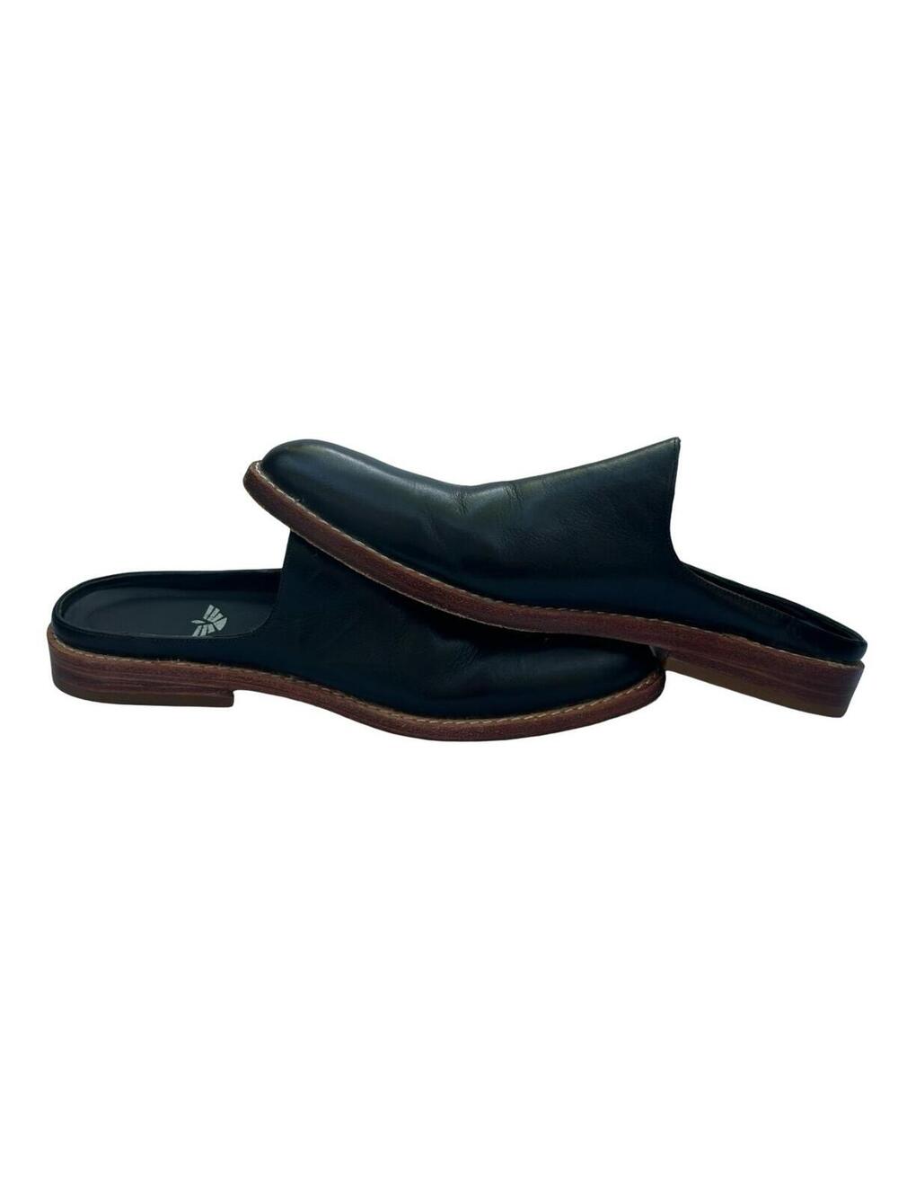 Black Leather Pointed Toe Mule Flats Made in Peru Vero Cuero Womens 37‎ - Picture 8 of 9